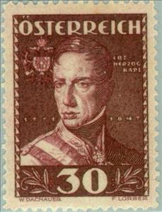 Stamp, Archduke Carl (1771-1847) mil. leader, by Josef Kreutzinger, Austria,  , Paintings, Generals