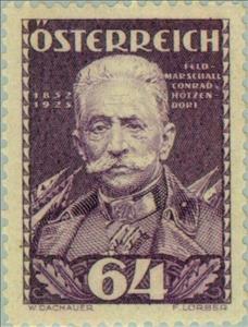 Stamp, Conrad von Hötzendorf (1852-1925) field marshal, Austria,  , Generals