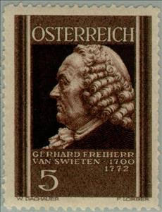 Stamp, Gerhard van Swieten (1700-1772) physician, Austria,  , Healthcare, Physicians