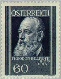 Stamp, Theodor Billroth (1829-94) surgeon, Austria,  , Healthcare, Physicians