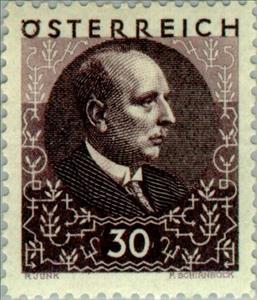 Stamp, Wilhelm Miklas (1872-1956) federal president, Austria,  , Heads of State, Healthcare, Politicians, Diseases