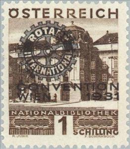 Stamp, National Library, Vienna, Austria,  , Landscapes, Libraries, Rotary, Buildings
