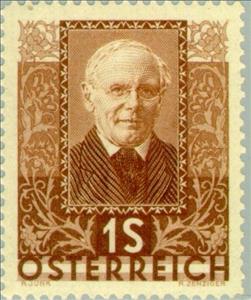 Stamp, Peter Rosegger (1843-1918) poet, Austria,  , Literary People (Poets and Writers)