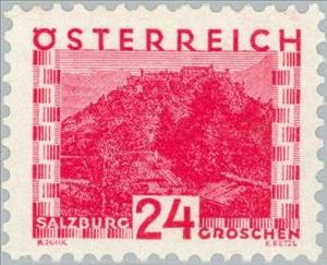 Stamp, Hohensalzburg Fortress, Salzburg - small format, Austria,  , Landscapes, Fortresses / Strongholds