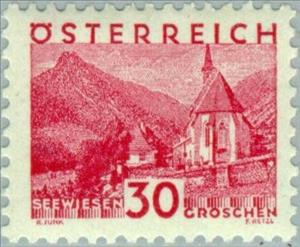 Stamp, Seewiesen, Steiermark - small format, Austria,  , Landscapes, Churches - Cathedrals - Basilicas - Chapels