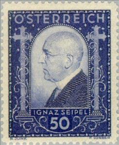 Stamp, Seipel, Dr. Ignaz (1876-1932) federal chancellor, Austria,  , Heads of State, Politicians