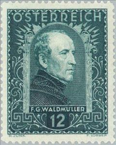 Stamp, Ferdinand Georg Waldmüller (1793-1865) painter, Austria,  , Painters