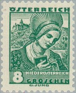 Stamp, Girl from Wachau, Lower Austria, Austria,  , Folklore, Suits and Costumes