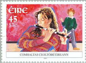 Stamp, Flautist and Singer, Ireland,  , Music, Musical Instruments, Musicians
