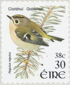 Stamp, Goldcrest (Regulus regulus), Ireland,  , Birds, Animals (Fauna)