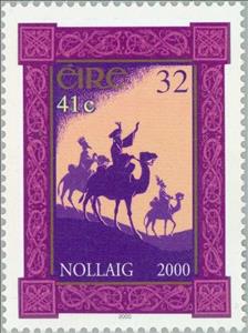 Stamp, The Holy Three Kings follow the Star, Ireland,  , Mammals, Biblical Accounts, Christmas, Religion, Camels, Animals (Fauna)