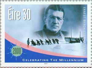 Stamp, Celebrating the Millennium.  Ernest Shackleton 1874-1922, Ireland,  , Ships, Millennium, Explorers, Expeditions, Ice, Sailing Ships