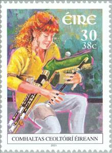 Stamp, Bagpipe Player, Ireland,  , Music, Musical Instruments, Musicians