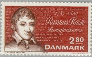 Stamp, Rasmus Rask, Denmark,  , Scientists, Linguists