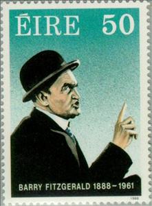 Stamp, Barry Fitzgerald 1888-1961, Ireland,  , Famous People, Commemoration, Actors