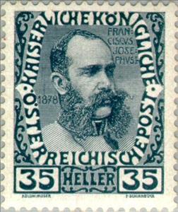 Stamp, Emporer Franz Joseph in 1878, Austria,  , Heads of State, Emperors