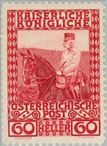 Stamp, Emperor Franz Joseph on horse, Austria,  , Heads of State, Mammals, Uniforms, Horses, Emperors, Animals (Fauna)