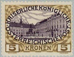Stamp, Vienna Hofburg, Austria,  , Palaces, Buildings