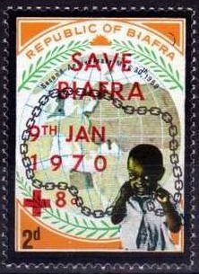 Stamp, Symbolic representation, Biafra,  , Maps, Children