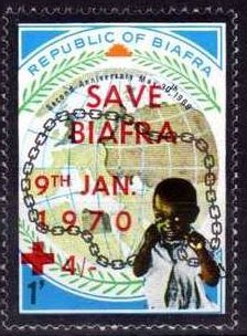 Stamp, Symbolic representation, Biafra,  , Maps, Children