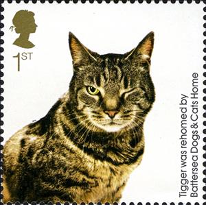 Stamp, Tigger (Felis silvestris catus), United Kingdom of Great Britain & Northern Ireland,  , Cats, Animals (Fauna)