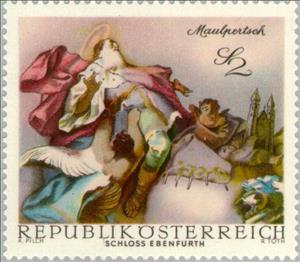 Stamp, Fresco in Castle Ebenfurth, Austria,  , Biblical Accounts, Religion, Saints, Apostles, Frescos, Baroque