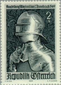 Stamp, Gothic Armor from Emperor Maximilian I (1459-1519), Austria,  , Heads of State, Weapons, Expositions, Gothic