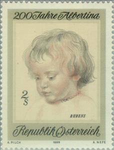 Stamp, "Ruben's Son Nikolaus" by Peter Paul Rubens, Austria,  , Drawings, Infants