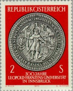 Stamp, Oldest seal of the Innsbruck University, Austria,  , Education, Universities, Seals (Emblems)