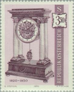 Stamp, Clock (1820-1850), Austria,  , Clocks