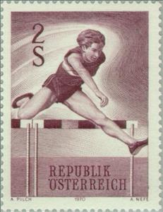 Stamp, Hurdler, Austria,  , Sport, Athletics, Running