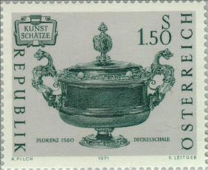 Stamp, Bowl with lid, Florence (c. 1580), Austria,  , Silver Objects, Art, Crafts