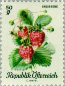 Stamp, Strawberry (Fragaria ananassa), Austria,  , Fruits, Plants (Flora)