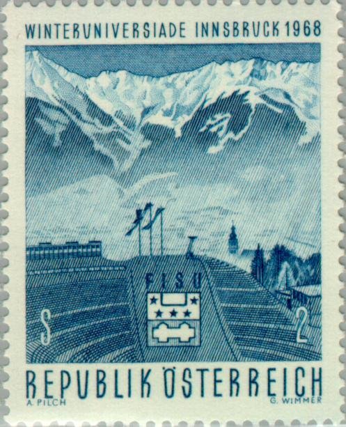 Berg Isel ski-jump with view on the northern mountain range