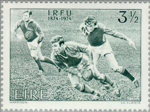 Stamp, I.R.F.U. 1874-1974, Ireland,  , Sport, Rugby