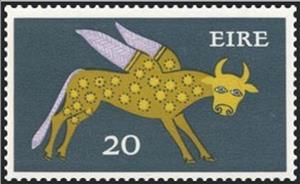 Stamp, Winged Ox, 8th Century, Ireland,  , Stylized Animals, Culture, Books, Miniatures, Bulls and Cows
