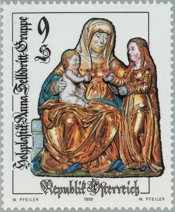Virgin and child with St Anne
