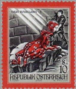 Stamp, The basilisk, Austria,  , Legends