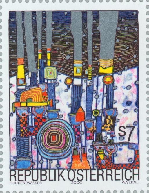 "Blue Blues" by Friedensreich Hundertwasser