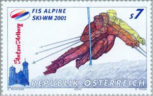 Stamp, WC Skiing, Austria,  , Sport, Skiing, Winter Sports