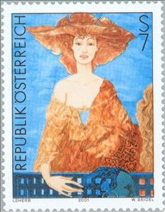 Stamp, Symbol of modern Australia, by Helmut Leherb, Austria,  , Paintings