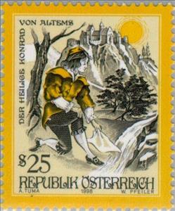 Stamp, The holy Conrad of Altems, Austria,  , Saints, Legends