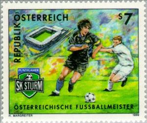 Stamp, SK Puntigamer Sturm Graz, Austria,  , Sport, Football (Soccer)