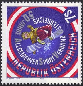 Stamp, Sport association, 50th anniversary, Austria,  , Sport