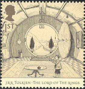 Stamp, The Hall At Bag End, United Kingdom of Great Britain & Northern Ireland,  , Authors, Books