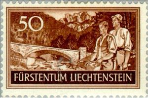 Stamp, Francis' bridge, Liechtenstein,  , Bridges