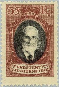 Stamp, Prince Johann II, Liechtenstein,  , Heads of State, Buildings