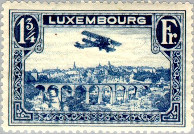 Biplane over Luxembourg City
