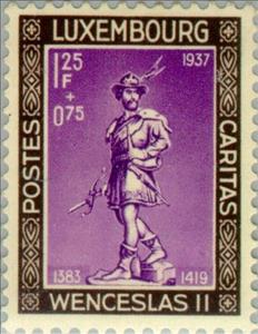 Stamp, Duke Wenceslas II, Luxembourg,  , Sculptures, Charity