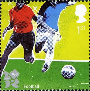 Stamp, Football, United Kingdom of Great Britain & Northern Ireland,  , Sport, Olympic Games, Football (Soccer)